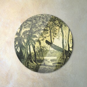 Tropen Glas gehärtetes Glas Kunst, benutzerdefinierte Glasdruck, hellgelb, Waldnatur Premium Qualität, Eco Geschenkidee