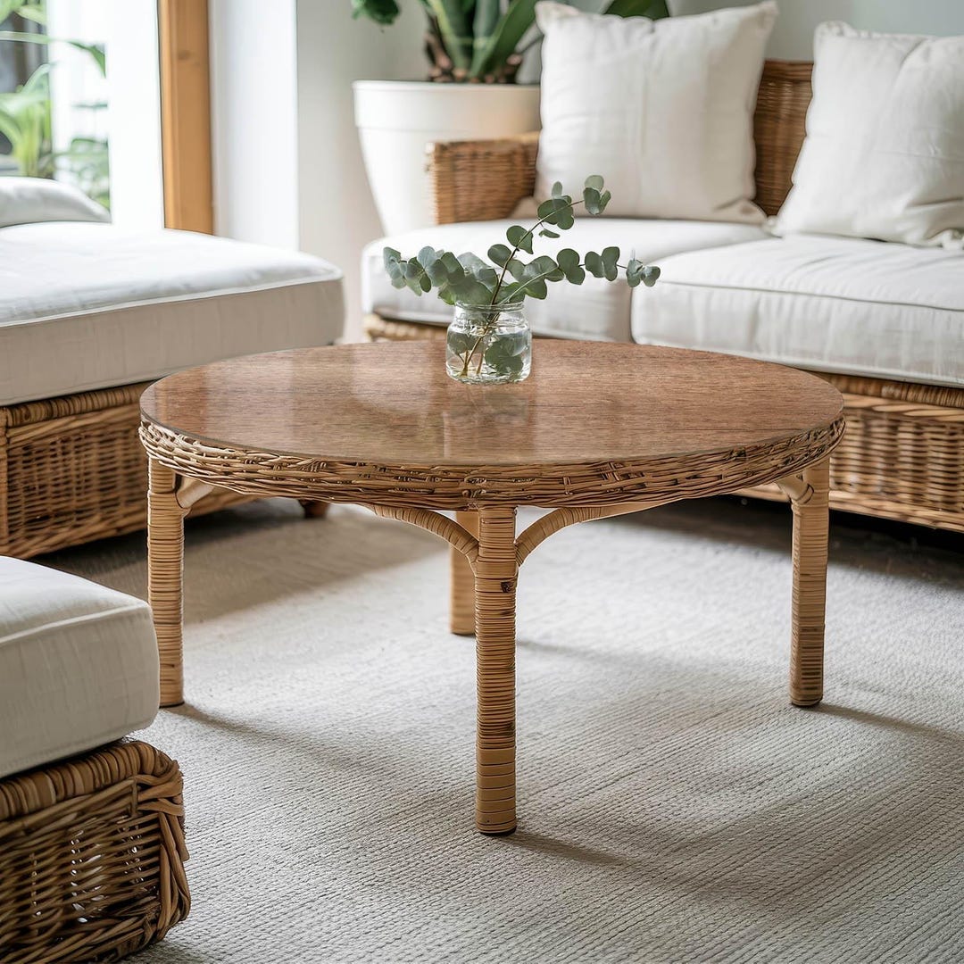Natural Wood Pattern Glass Table Top, Brown Modern Glass Tabletop ...