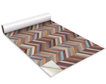 Colorful boards Furniture Veneer, Texture Adhesive Foils, Texture Furniture Covering, Multicolor Furniture Decals, Waterproof Sticker