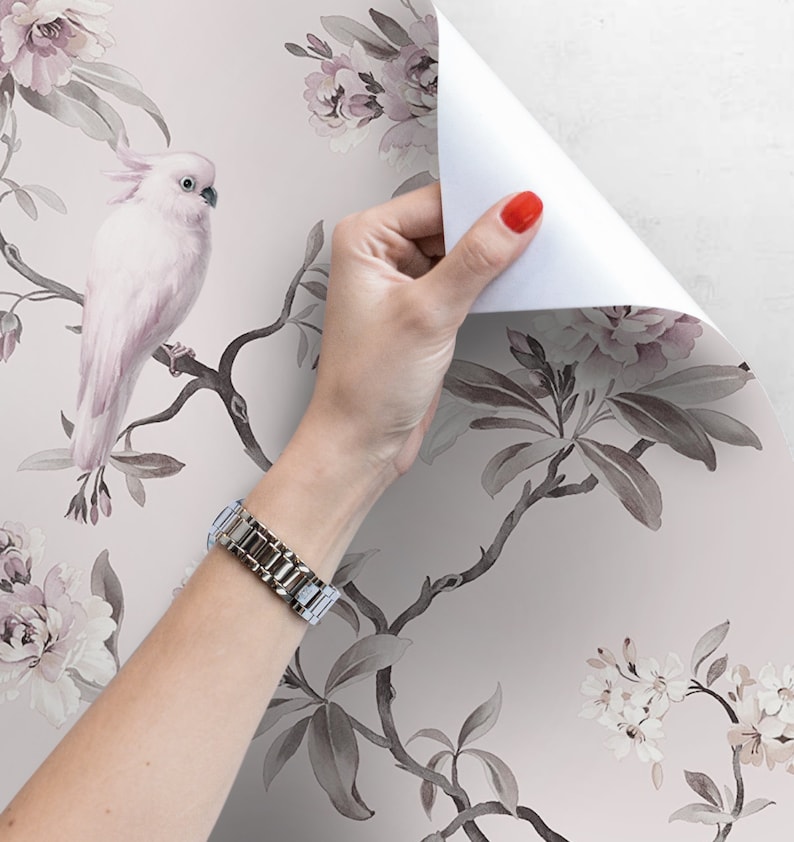 Chinoiserie wallpaper Removable wallpaper Chinoiserie art Etsy