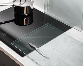 See-through Glass Cutting Board, Cooking Accessories, Clear Tempered Glass Chopping Board, Transparent Counter Protection