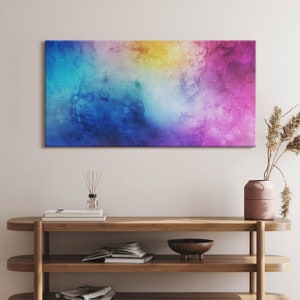 Colorful spots Canvas, Picture Wall Hanging, Pink Wall Decor, Abstraction Canvas Print