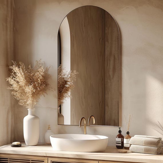 Miroir Mural Ovale Sans Cadre – Parfait Pour Salle De Bain, Couloir, Chambre – 58 Cm X 100 Cm