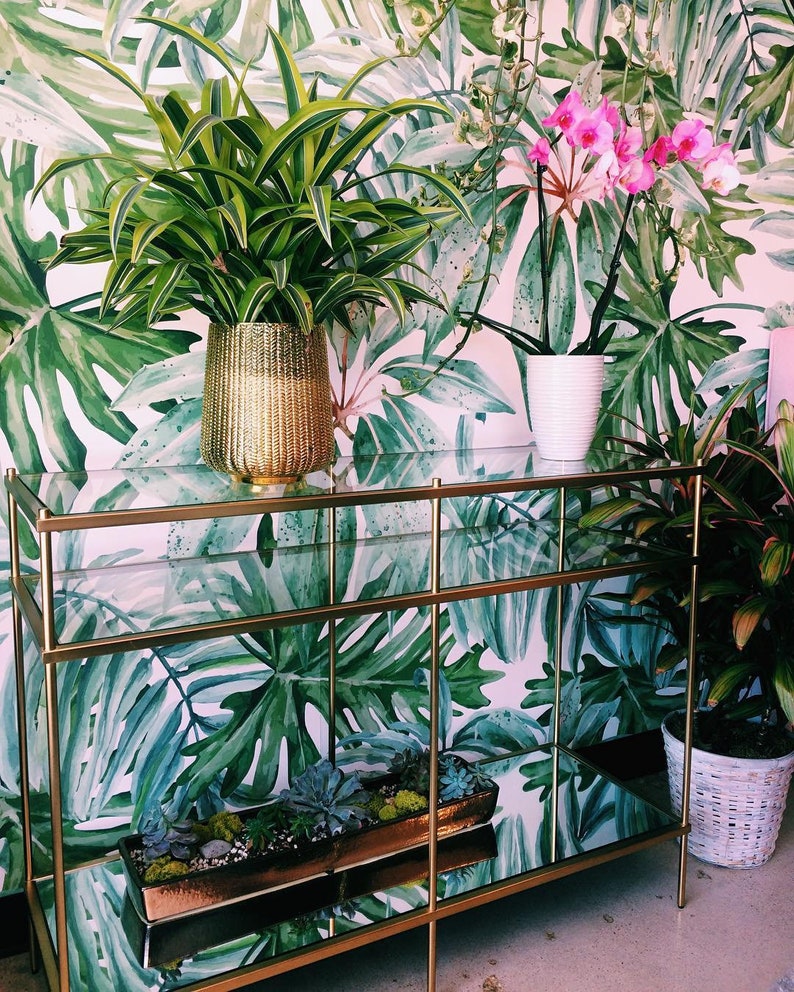 Light Banana Leaves Removable Wallpaper Banana leaf | Etsy