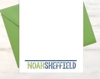 Personalized boy stationery set for teens notecards, kids stationary, teen thank you notes, boy Christmas gift, boy stocking stuffer [FB129]