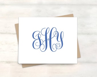 Cartes de correspondance monogrammées personnalisées pour femmes, cartes de notes monogrammées, ensemble de papeterie monogrammée, cartes de remerciement personnalisées [FD404]