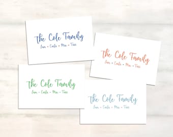 Personalized family gift enclosure cards, Family calling cards, Family gift tags, Calling cards with family names, Custom cards gift [EC512]