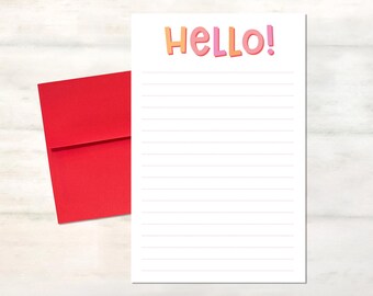 Kids letter writing lined stationery set for children, Writing sets for kids, Kids Christmas gift, Kids Birthday gift idea, Lined paper