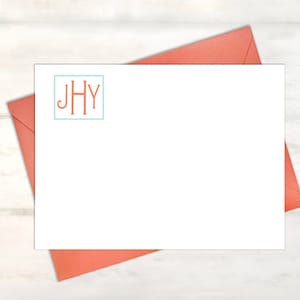 Personalized monogrammed note cards for women notecard set, girl stationery set, monogram note cards, personalized stationary, [FM208]