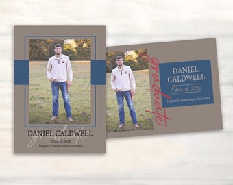 Custom printed graduation announcements for high school grad senior graduation invitations, digital photo graduation announcements 2026