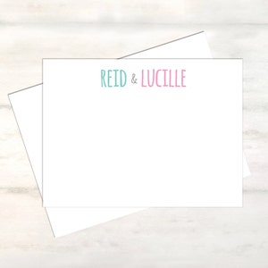 Personalized sibling stationery set for brothers and sisters, Custom stationery for siblings, Family note cards kids stationary set  [FB148]