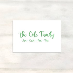 Personalized family gift enclosure cards, Family calling cards, Family gift tags, Calling cards with family names, Custom cards gift [EC512] image 2