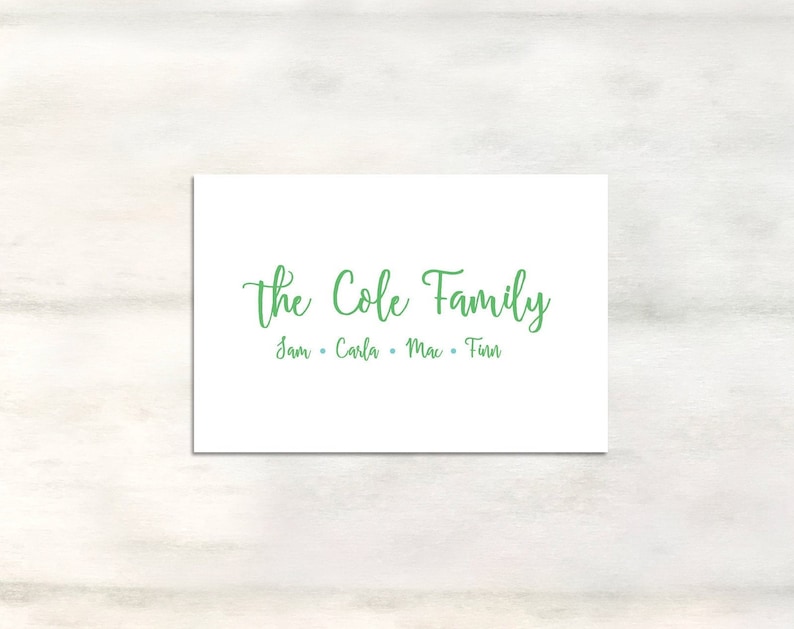 Personalized family gift enclosure cards, Family calling cards, Family gift tags, Calling cards with family names, Custom cards gift [EC512] image 2