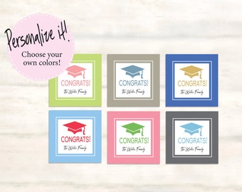 Custom graduation family gift tags for high school graduates, Personalized graduation enclosure cards, Family grad gifts, Gift tags for grad