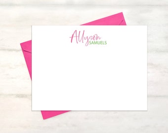 Stationery personalized set note cards, Girl custom stationary, Letter writing set, Graduation thank you notes, Flat notecard set, 2026 grad