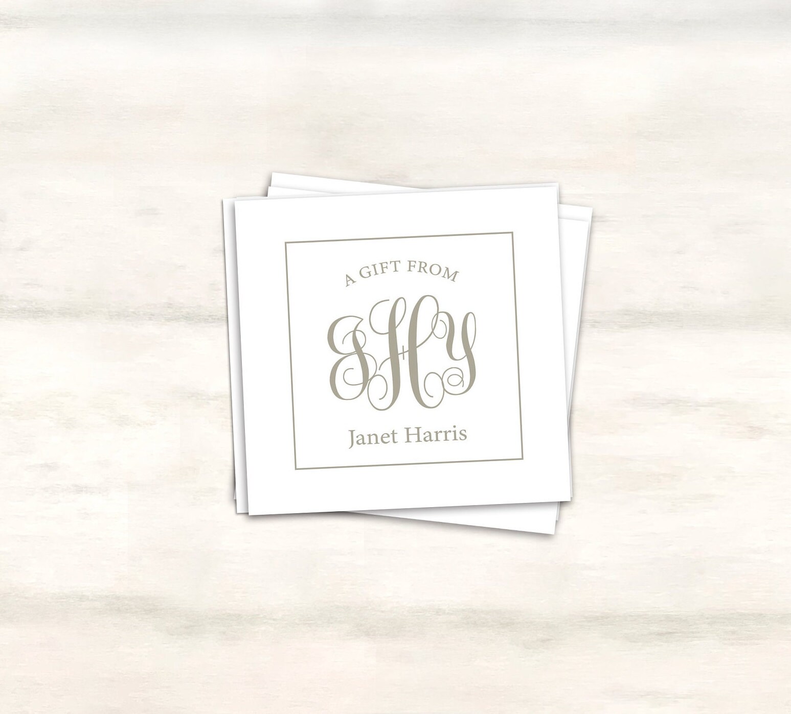 Monogrammed Gift Tags Personalized Enclosure Cards a Gift Etsy