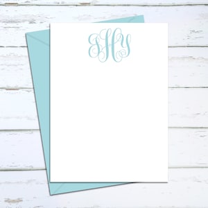 Monogrammed stationery for women, Personalized stationery set, Script stationery, notecard set, monogrammed note cards, more colors, FM203