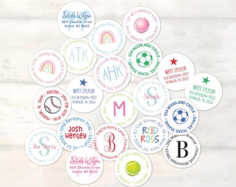 Personalized kids' return address labels for boys and girls, Custom address stickers for kids stationery, sports stickers, girl stickers