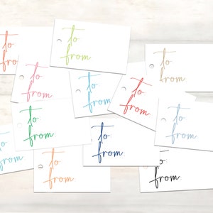 To and from gift tag set for birthday gifts, hanging gift tag, Simple gift tags, Any occasion gift tags, to from colorful gift tags, [EC550]