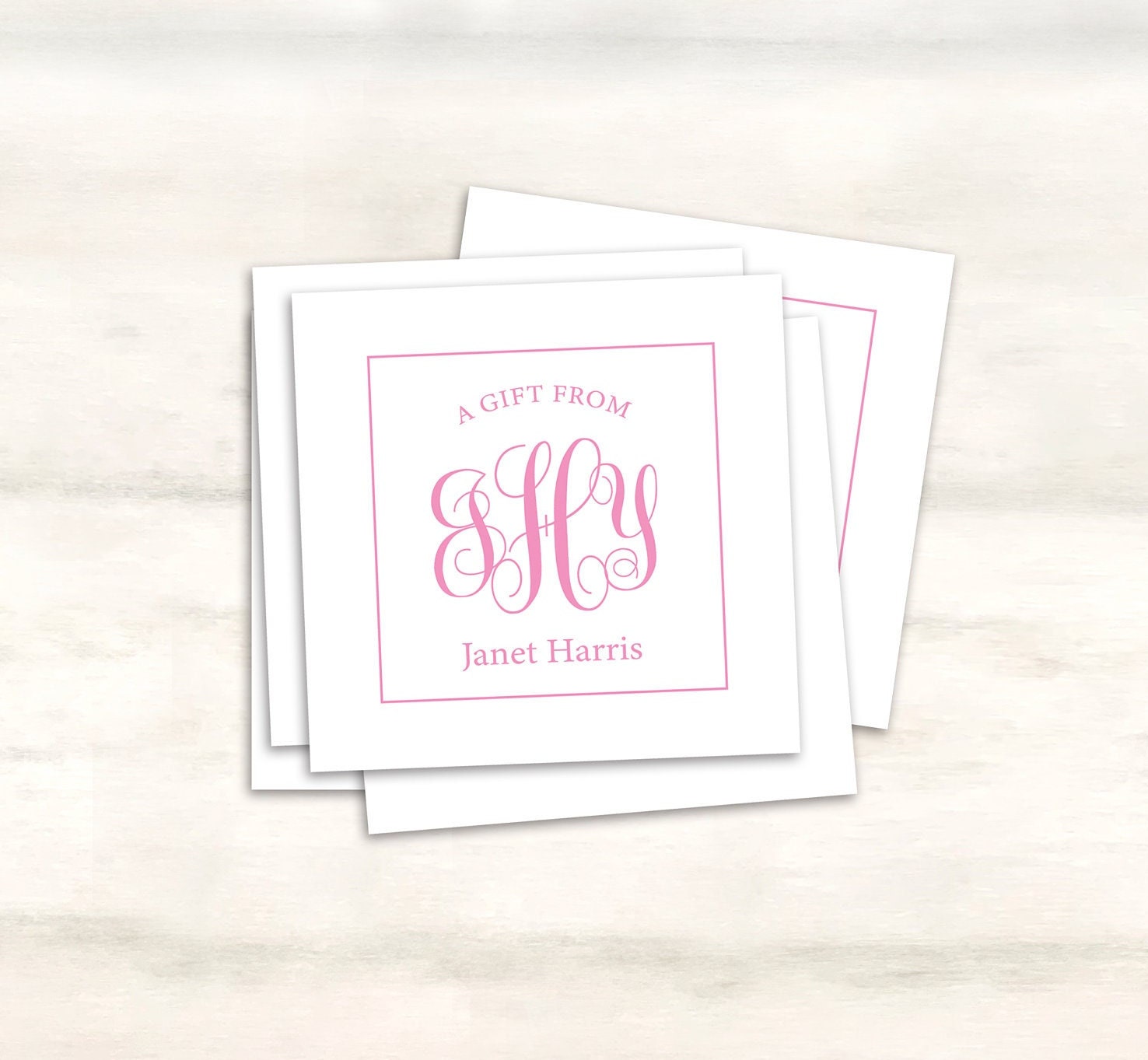 Monogrammed Gift Tags Personalized Enclosure Cards a Gift Etsy
