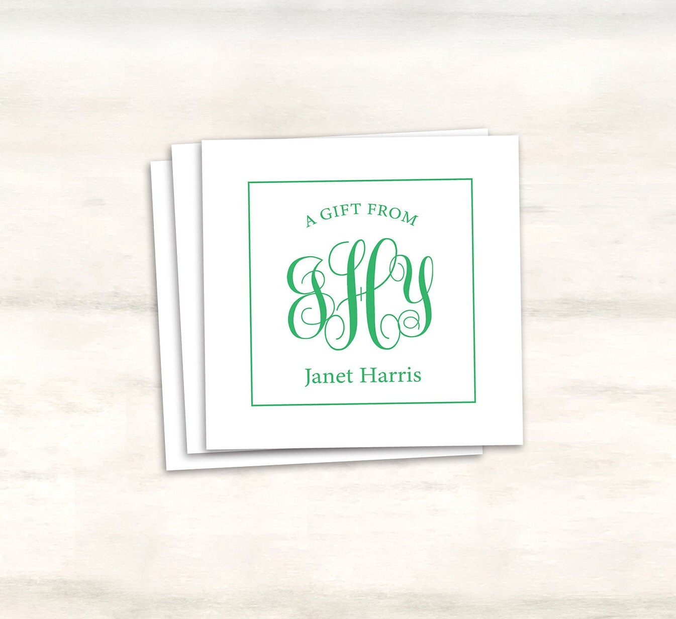 Monogrammed Gift Tags Personalized Enclosure Cards a Gift Etsy