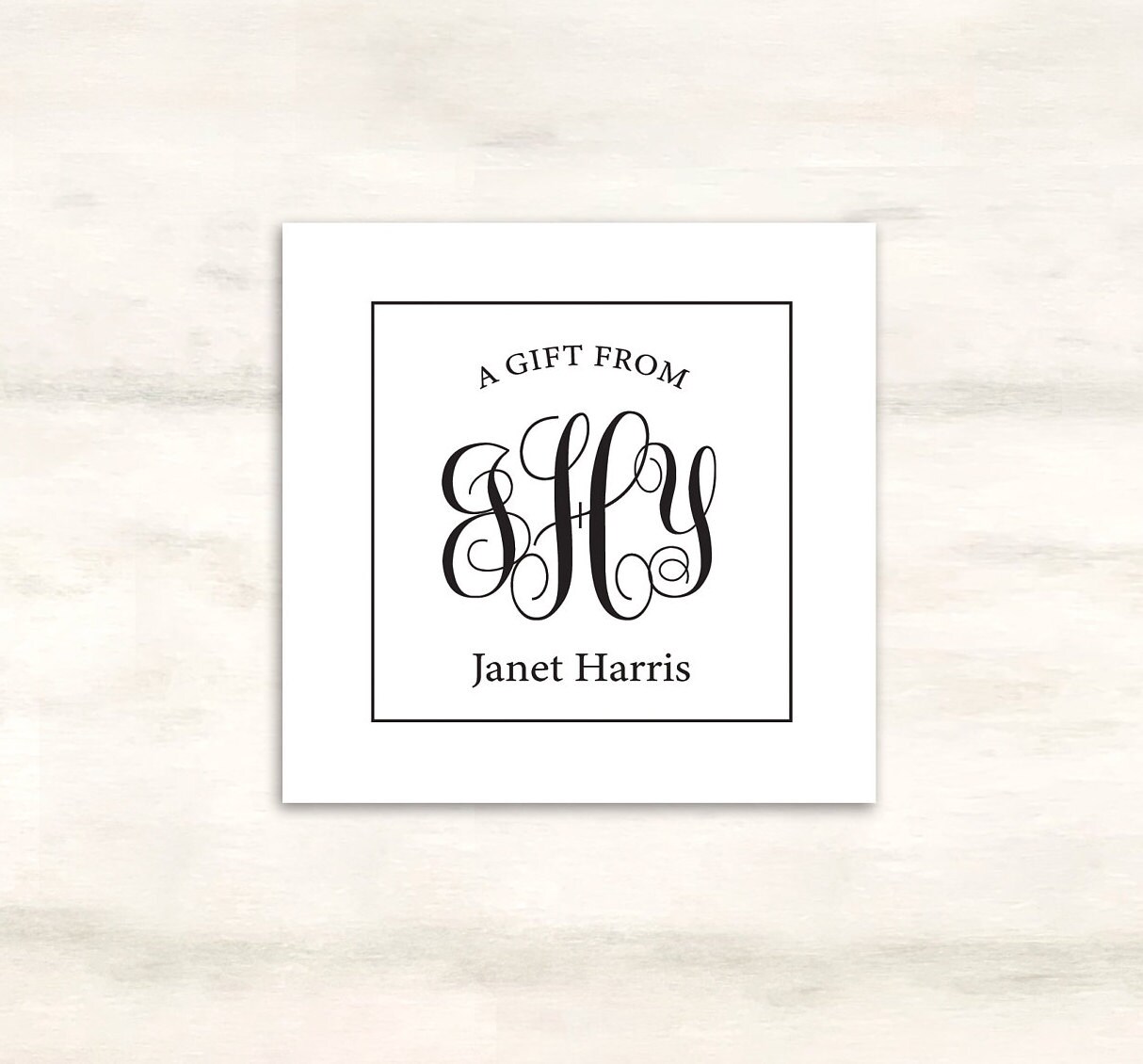 Monogrammed Gift Tags Personalized Enclosure Cards a Gift Etsy