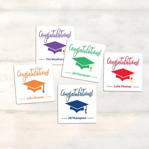 Personalized Graduation Sticker Gift Tags, Grad Gift Tag Stickers, High ...