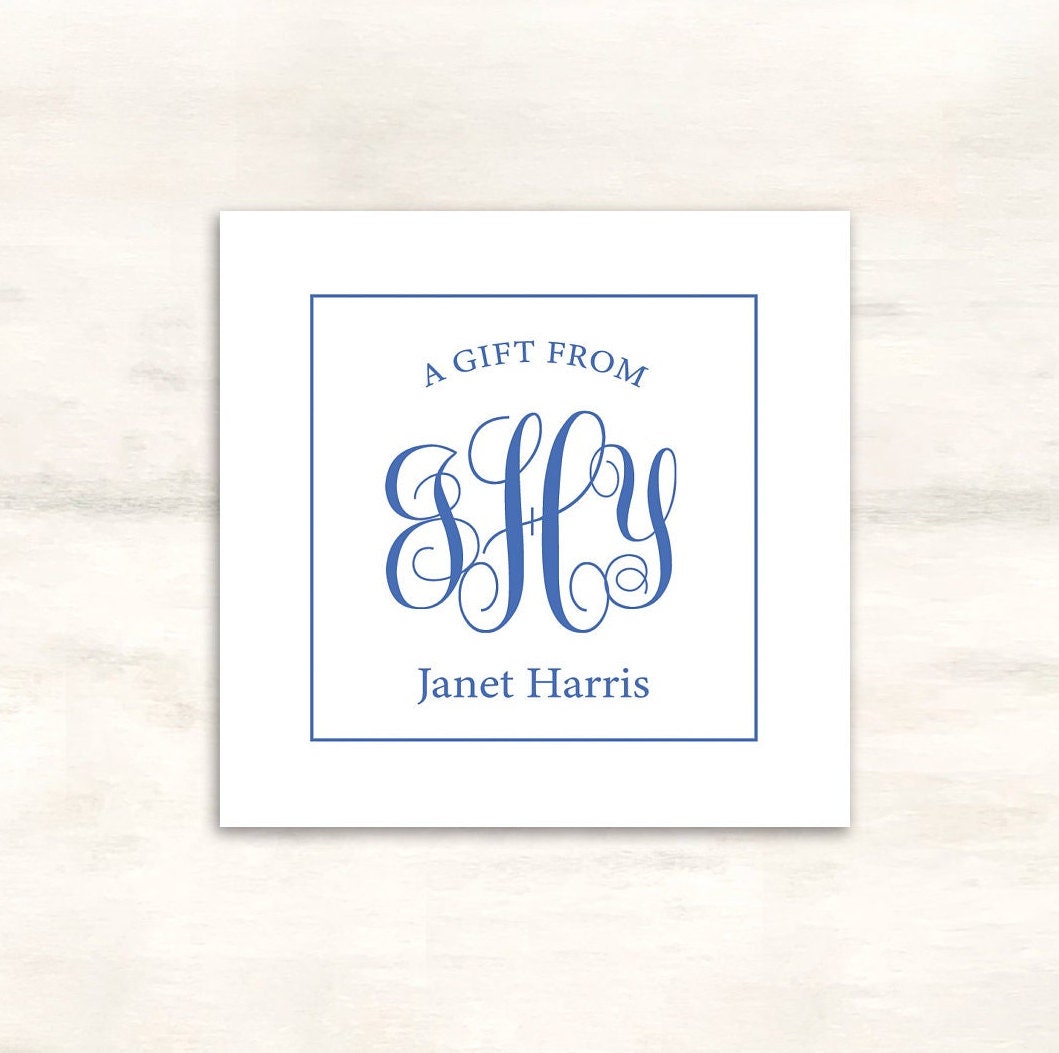 Monogrammed Gift Tags Personalized Enclosure Cards a Gift Etsy