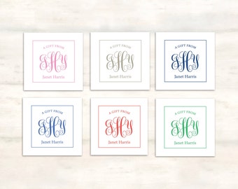 Monogrammed gift tags, Personalized enclosure cards, a gift from tag, monogrammed gifts for women, Personalized gift enclosure cards [EC521]