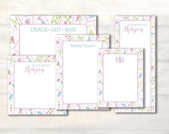 Mahjong notepads for game night, Watercolor Mahjong personalized notepad, Personalized Mah Jongg gift, Mahjong accessories, Custom Mahjong