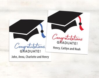 Graduation gift tag for high school graduation seniors, Class of 2025 gift tags, Congratulations gift tags, Family gift tags for grad gift