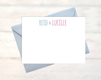 Personalized note card set for siblings, brothers, sisters, Stationery for kids and siblings, Notes from family, Kids note card set [FB148]