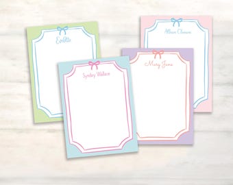 Stationery for girls ribbon note cards, Baby thank you cards, Ribbon stationery set for girls, Birthday gift idea for kids thank you notes
