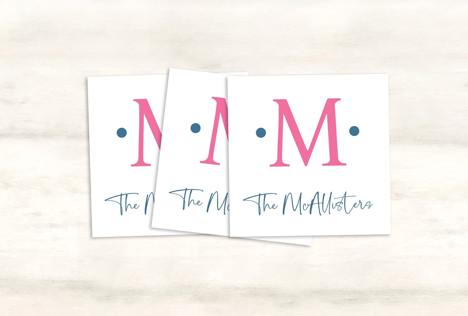 Monogrammed Initial Enclosure Cards for Family Gift Tags Etsy