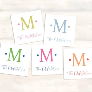 Monogrammed initial enclosure cards for family gift tags, Calling cards for women, Monogram gift tags, Personalized family gift tags [EC527]