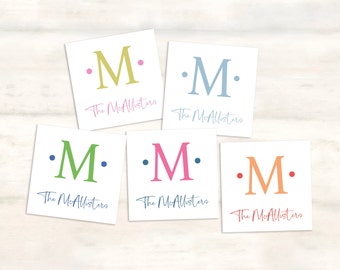 Monogrammed initial enclosure cards for family gift tags, Calling cards for women, Monogram gift tags, Personalized family gift tags [EC527]