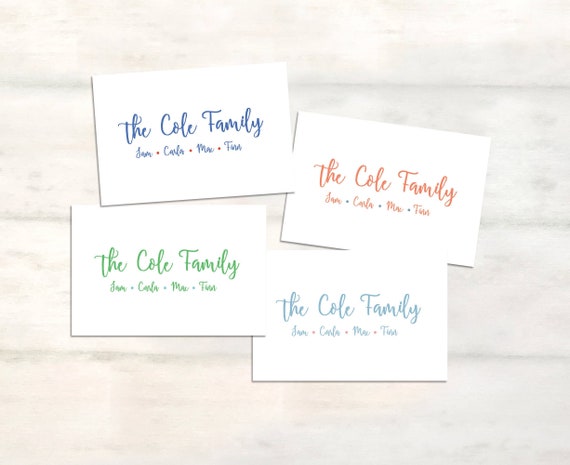 Personalized family gift enclosure cards, Family calling cards, Family gift tags, Calling cards with family names, Custom cards gift [EC512]