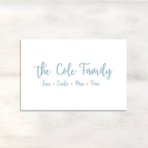 Personalized family gift enclosure cards, Family calling cards, Family gift tags, Calling cards with family names, Custom cards gift [EC512] image 3