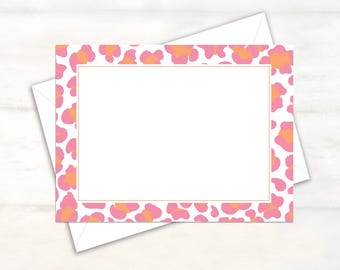 Leopard print stationery for girls blank stationery note cards for her, Birthday gift for girl, Leopard print stationery, Gifts for her