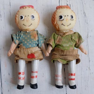 SUPER RARE 2 Vintage 1960s Ragedy Ann Knickerbocker Dolls