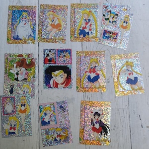 SUPER RARE Sailor Moon Prism Stickers Trading Cards Toei DiC 1999 & Amada 1998 Lot