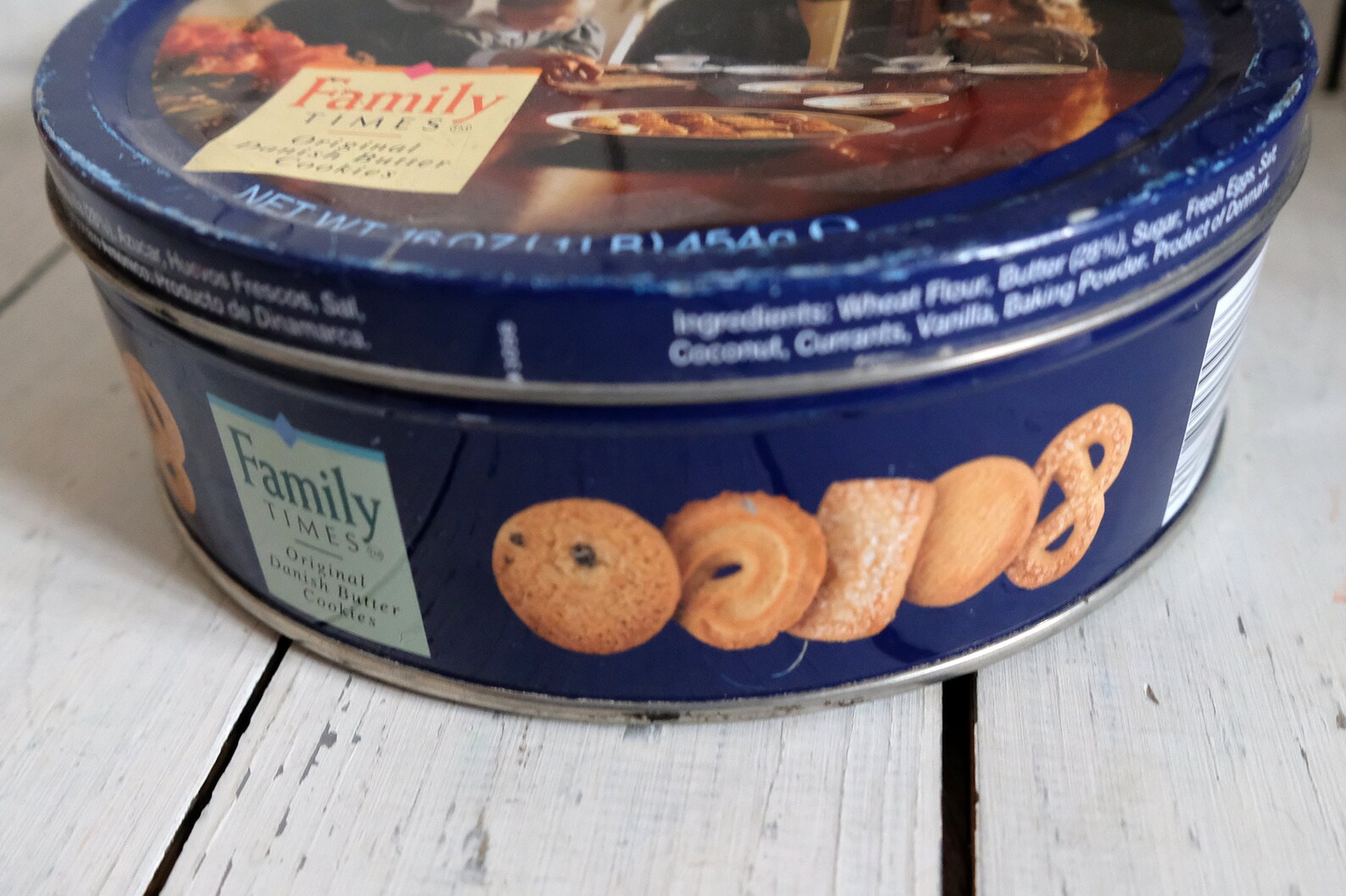 SUPER RARE Vintage Danish Cookies Tin Box Round 16 Oz Family Etsy