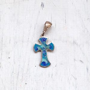 SUPER RARE Minankari Cloisonne Enamel Handmade Cross Pendant