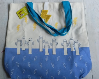 SUPER RARO Moomin Valley Sparkling Wappen Hattifatteners Tote Bag prêmio NOVO