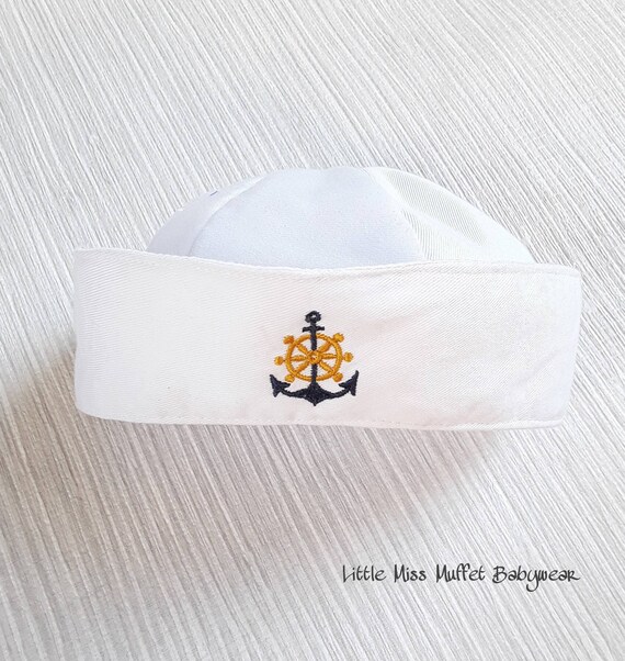 baby white sailor hat