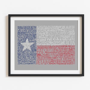Texas Flag | Lone Star State | 11X14 Print | Hand Lettered