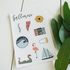 Baltimore | Sticker Sheet | laptop stickers | water bottle stickers | maryland