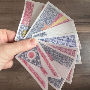 USA State Flags | Hand Lettered | Transparent | Water bottle Sticker