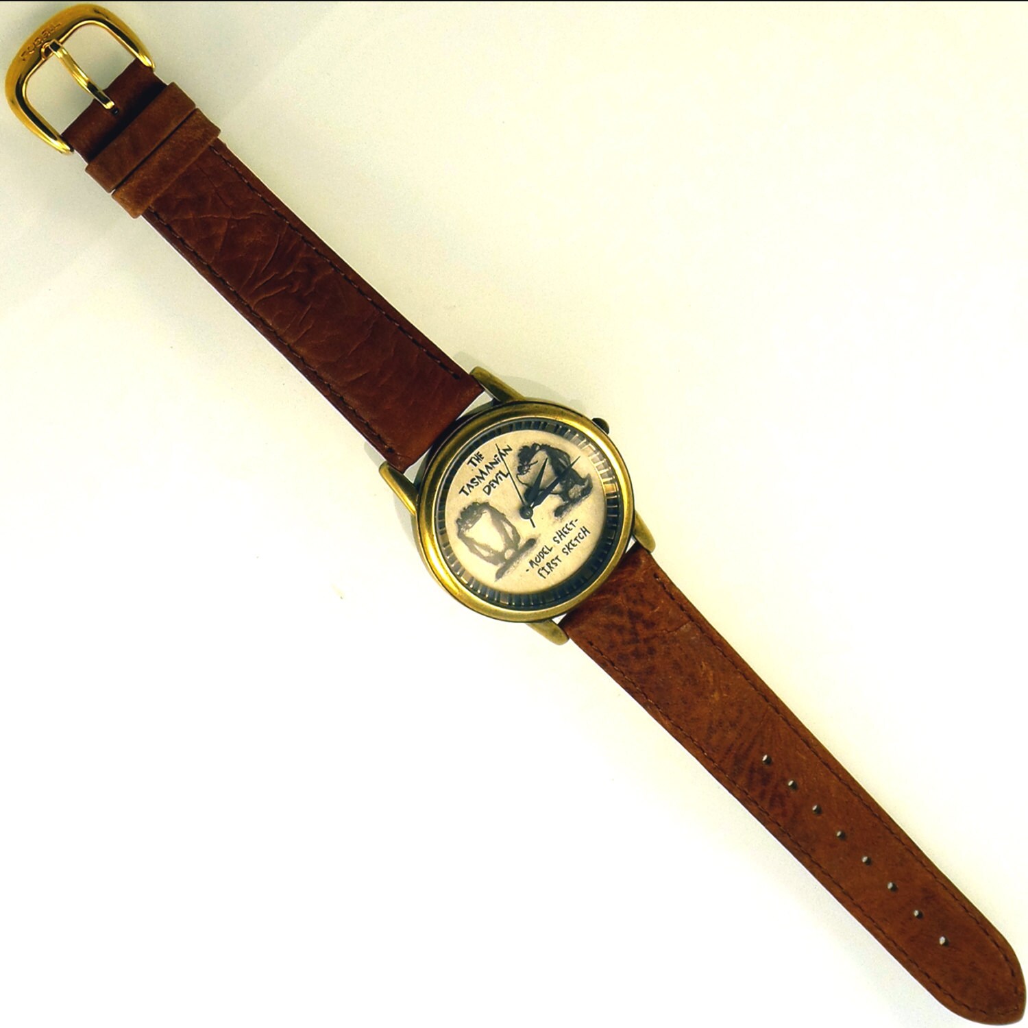 Fossil Brown Leather Tasmanian Devil Watch Tasmanian Devil Warner Bros Fossil Watch Taz 3D Look Raised  main image 3