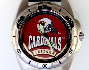 Arizona Cardinals NFL Fossil Made New Unworn Mans Rare Vintage 1995 Leather Watch